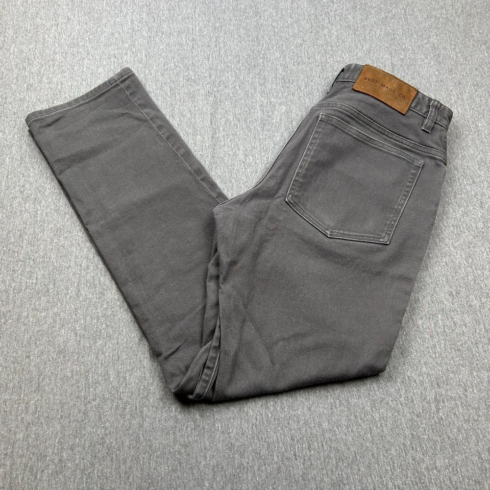 Best Made Co Gray Denim Pants Mens 32x31 Straight Leg Jeans